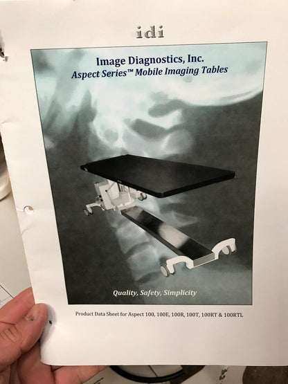 IDI ASPECT 100RT X-Ray CArm HI-LO IMAGING EXAM TABLE FOOT HAND REMOTE WATCHVIDEO
