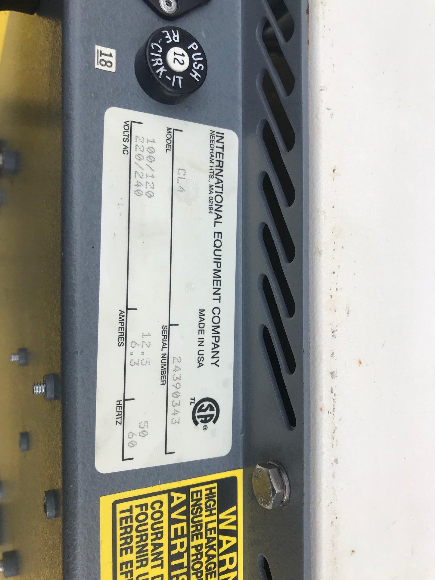 REFURBISHED IEC CL-4 CENTRIFUGE with 818 ROTOR WATCH VIDEO FREE SHIPPING