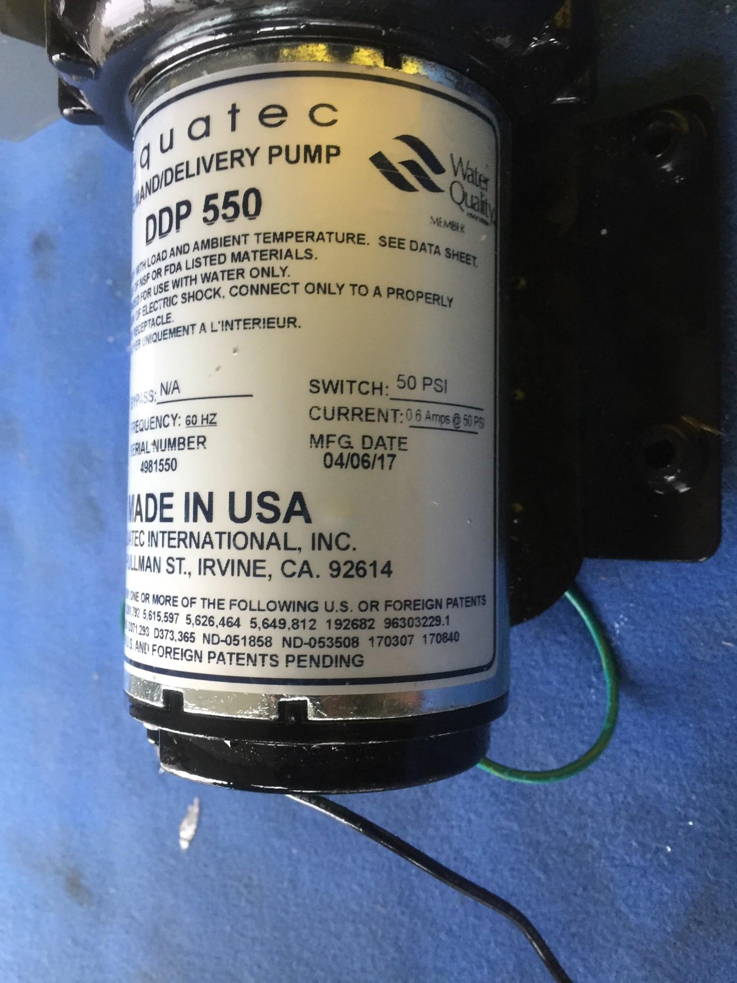 AQUATEC DDP550 HIGH FLOW DELIVERY PUMP with 4FEET FREE SHIPPING