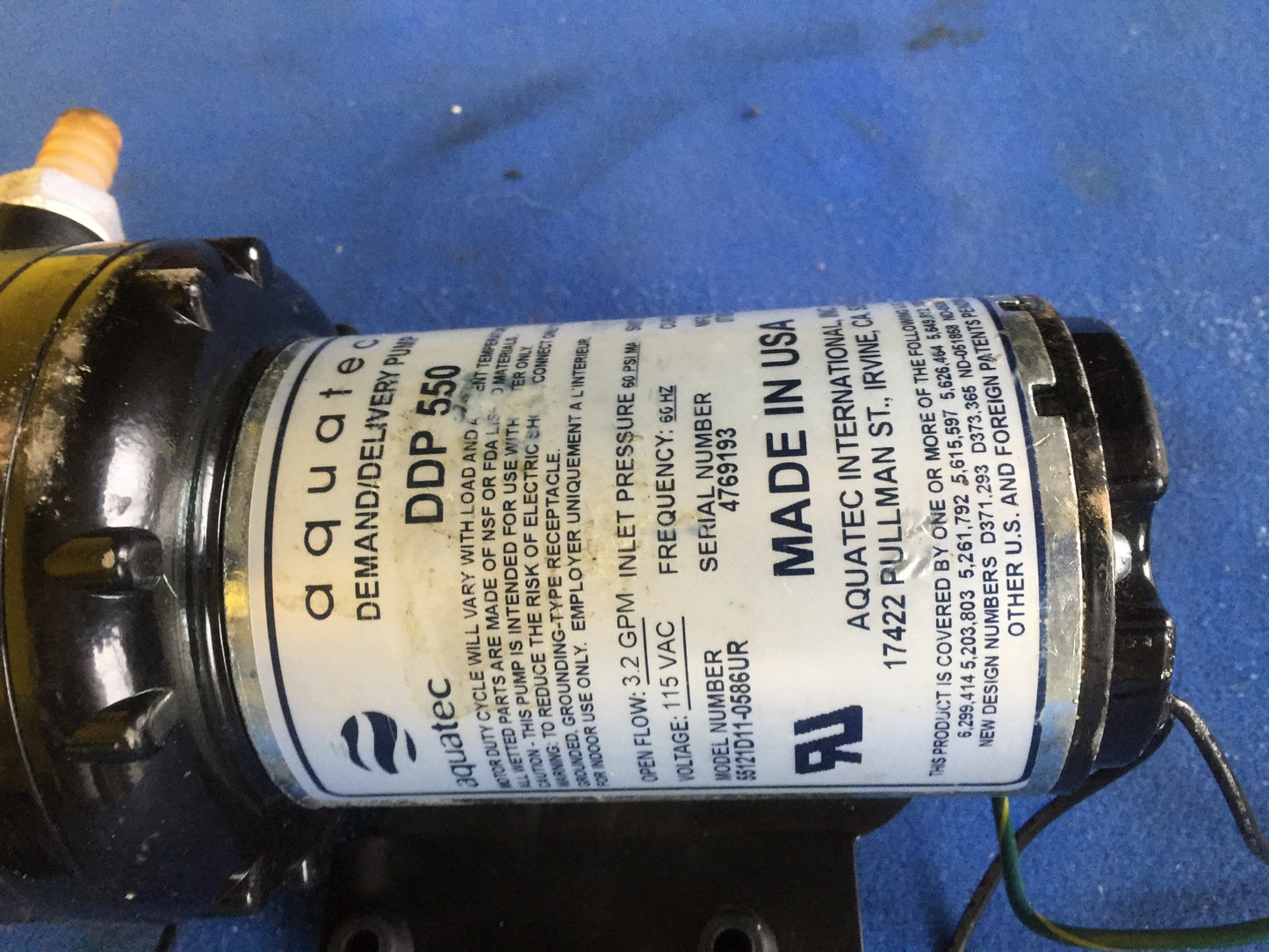 AQUATEC DDP550 HIGH FLOW DELIVERY PUMP with 4FEET FREE SHIPPING