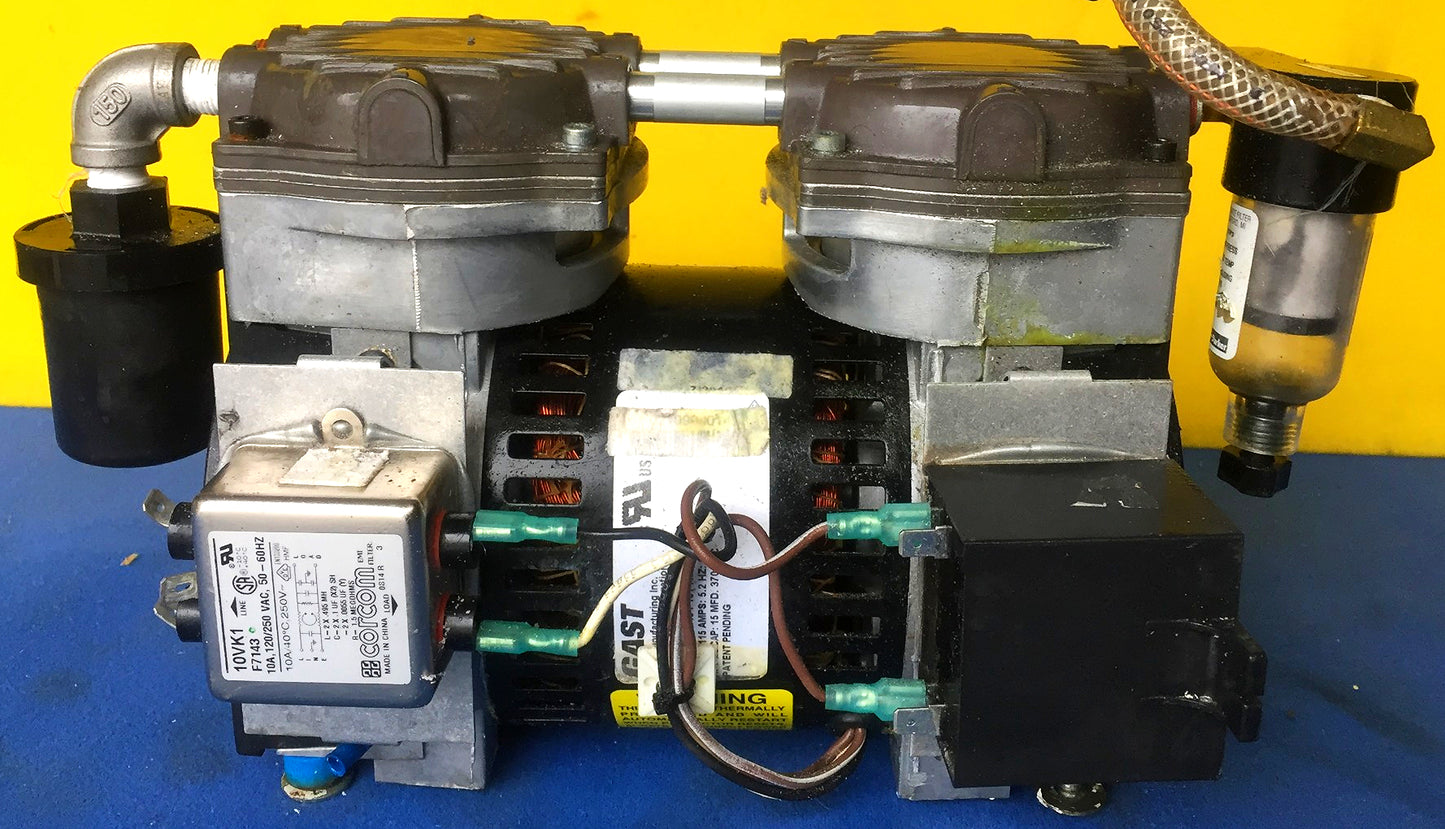 GAST 75R645-P101-H301X TWIN CYLINDER VACUUM PUMP COMPRESSOR with 4FEET FREE SHIP