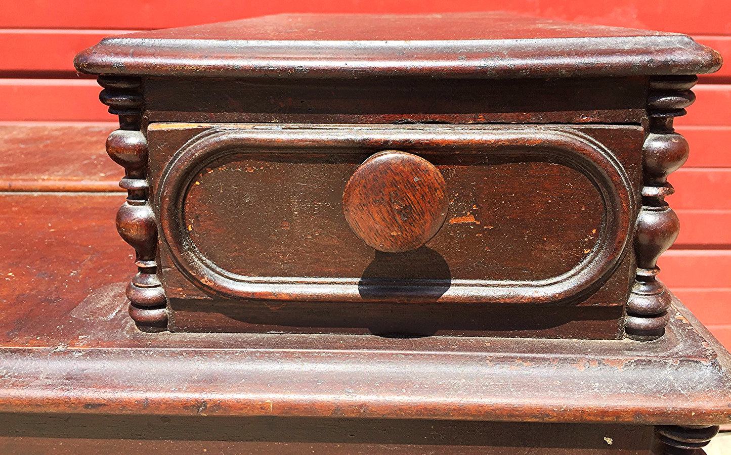 1900s VINTAGE OAK MAHOGANY CHEST OF 5 DRAWERS 38"x38" x 17" ENGRAVING  FREESHIP
