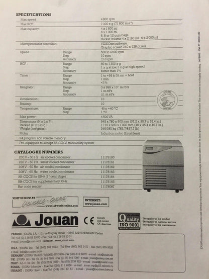 SORVALL HT-6 HIGH CAPACITY FLOOR REFRIGERATED LOW SPEED CENTRIFUGE RP6