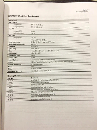 SORVALL HT-6 REFRIGERATED LOW SPEED CENTRIFUGE RP6 6Liter ROTOR RC3C BLOOD LAB