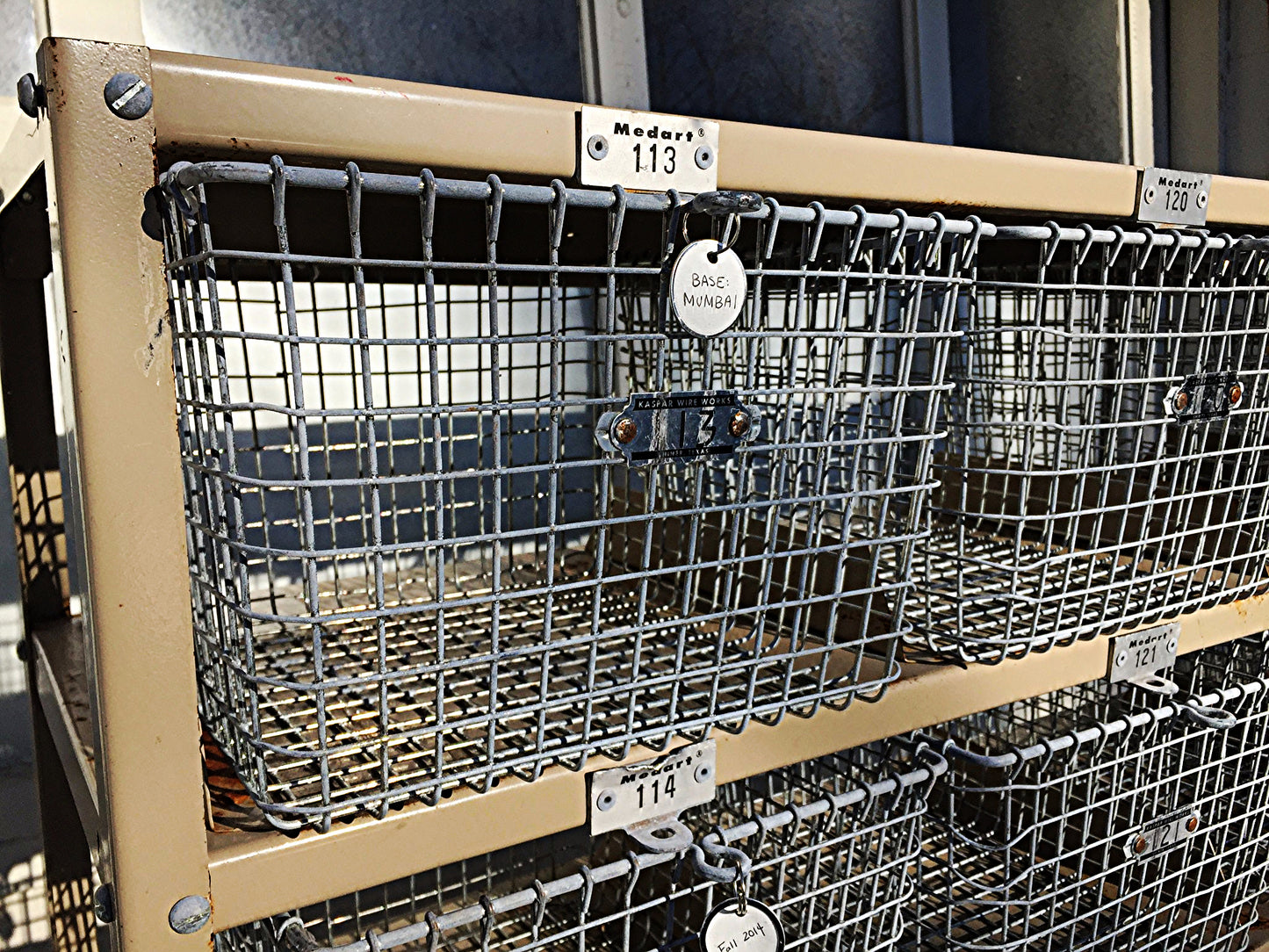 GYMNASIUM LOCKER BASKET UNIT BY MEDART CIRCA 1965 CART 67.5H x 52W RACK FREESHIP
