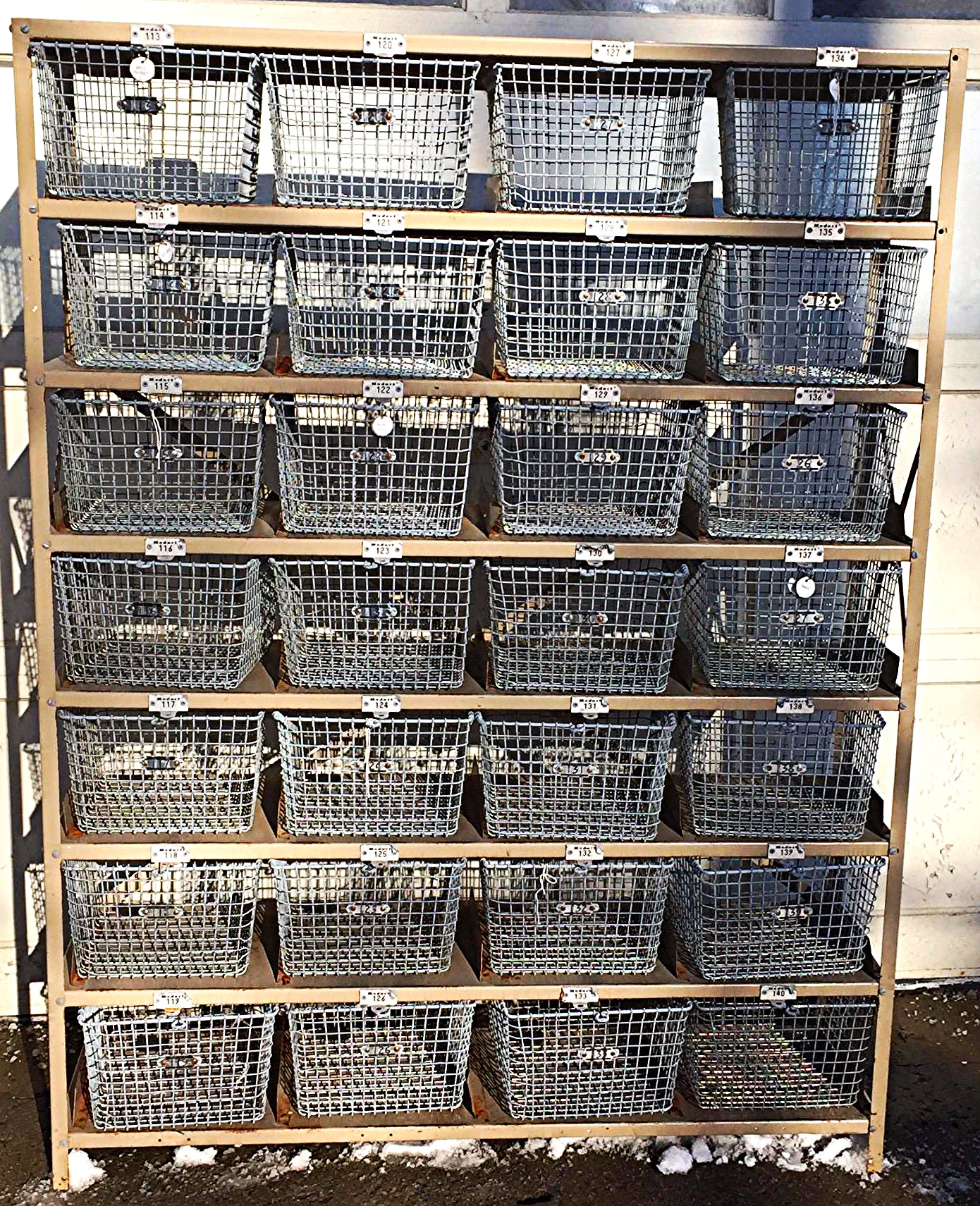 GYMNASIUM LOCKER BASKET UNIT BY MEDART CIRCA 1965 CART 67.5H x 52W RACK FREESHIP