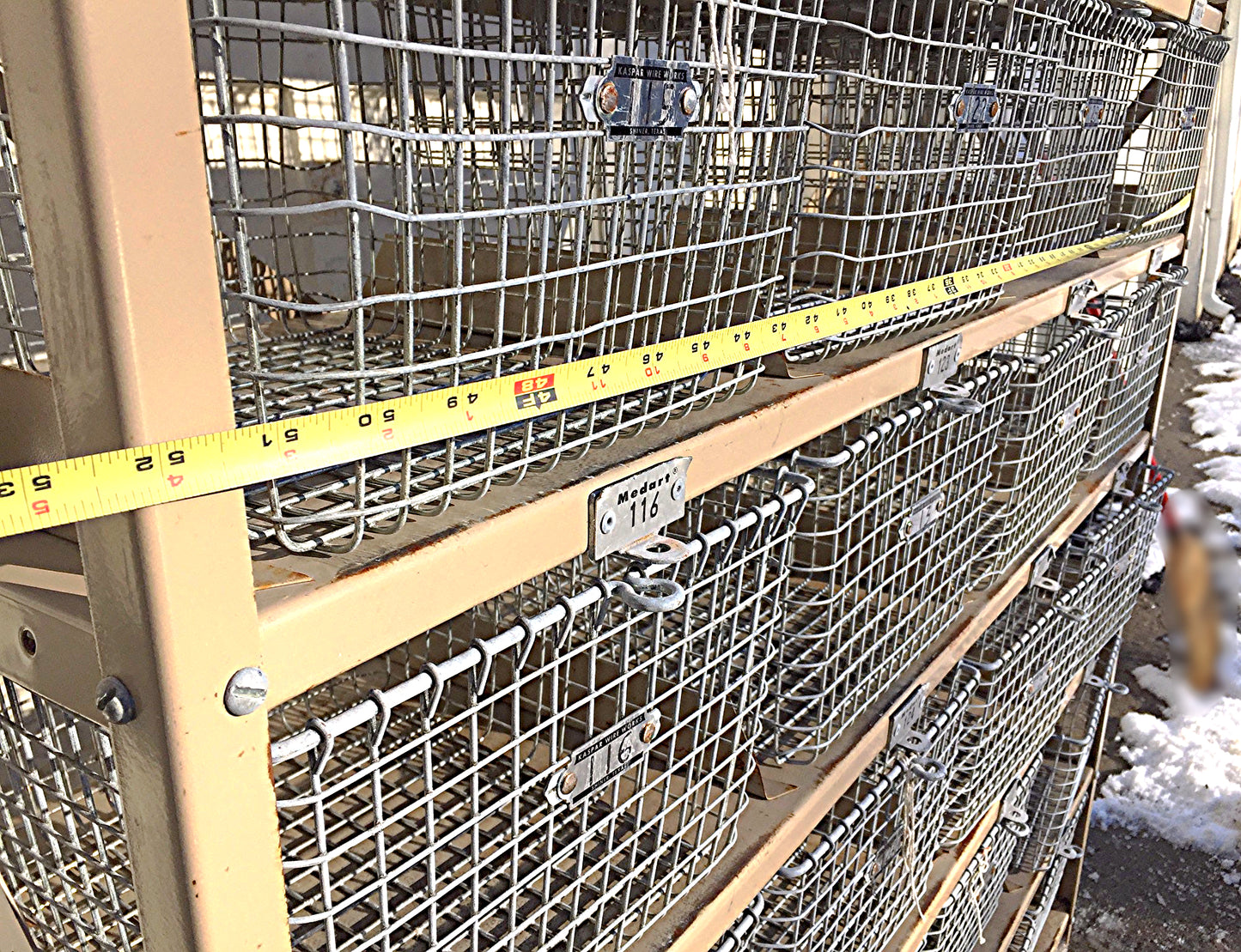 GYMNASIUM LOCKER BASKET UNIT BY MEDART CIRCA 1965 CART 67.5H x 52W RACK FREESHIP