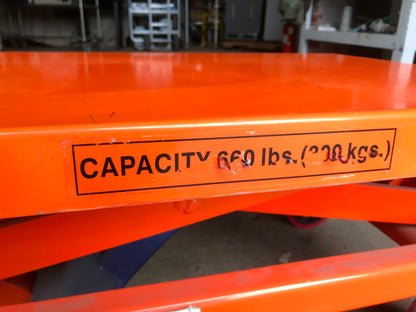 VESTIL POWER CART PORTABLE ELECTRIC SCISSOR LIFT CART 660Lbs WATCHVIDEO FREESHIP