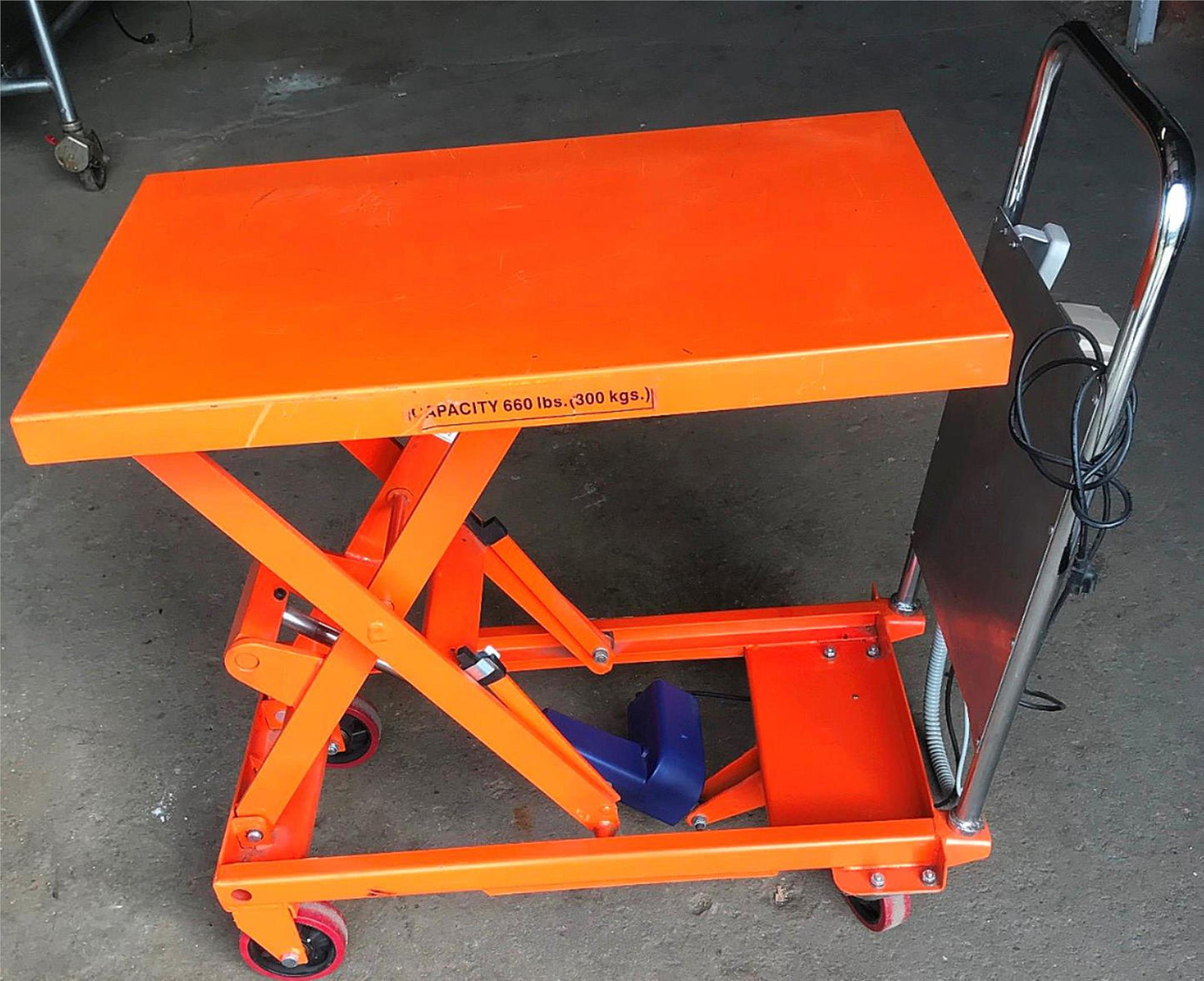 VESTIL POWER CART PORTABLE ELECTRIC SCISSOR LIFT CART 660Lbs WATCHVIDEO FREESHIP