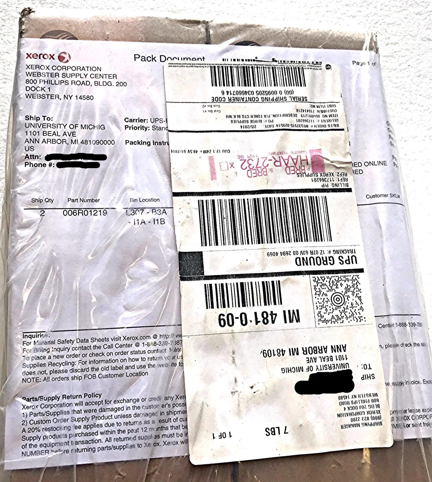 TWO 2 XEROX GENUINE OEM 006R01219 BLACK TONER CARTRIDGE for WORKCENTRE DocuColor