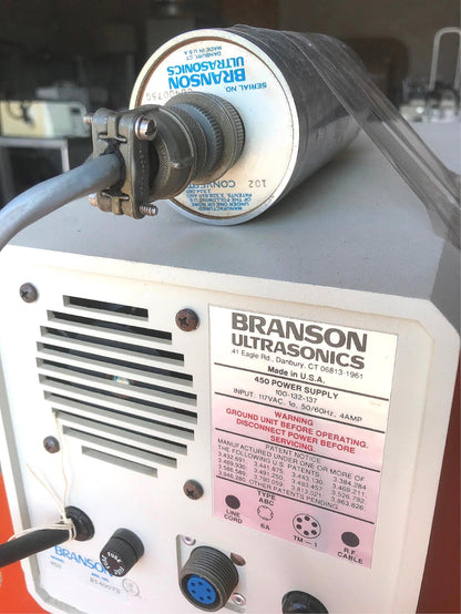 BRANSON 450 SONIFIER & 1 PROBE POWERS UP BUT WE CANNOT TEST IT FREE SHIP