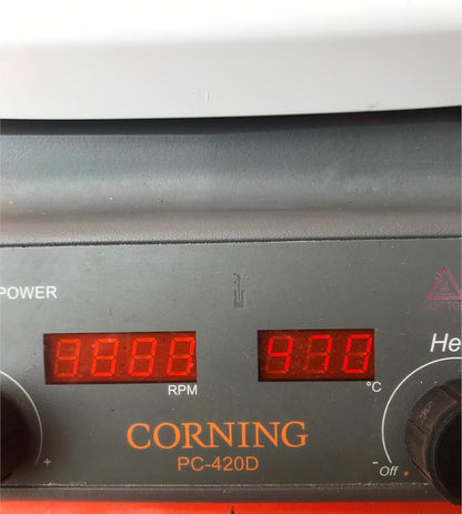 CORNING DIGITAL PC-420D HOTPLATE & MAGNETIC STIRRER 5”x7” 120VAC WATCH VIDEO