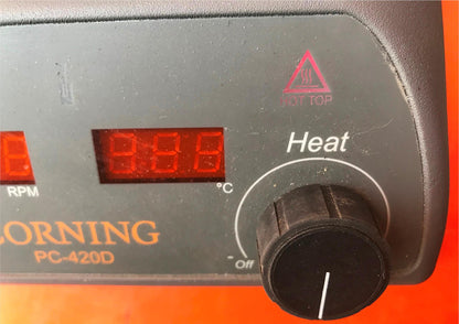 CORNING DIGITAL PC-420D HOTPLATE & MAGNETIC STIRRER 5”x7” 120VAC WATCH VIDEO