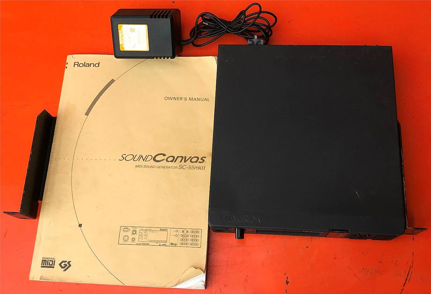 ROLAND MIDI SOUND GENERATOR SC-55mkII & MANUAL ORIGINAL POWER SUPPLY MOUNT RACK