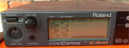 ROLAND MIDI SOUND GENERATOR SC-55mkII ORIGINAL POWER SUPPLY MOUNT RACK FREE SHIP