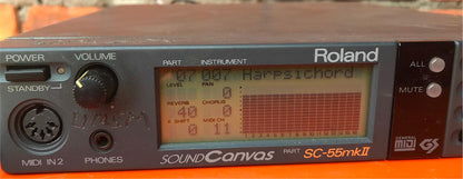 ROLAND MIDI SOUND GENERATOR SC-55mkII ORIGINAL POWER SUPPLY MOUNT RACK FREE SHIP