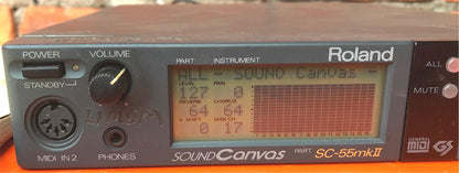 ROLAND MIDI SOUND GENERATOR SC-55mkII ORIGINAL POWER SUPPLY MOUNT RACK FREE SHIP