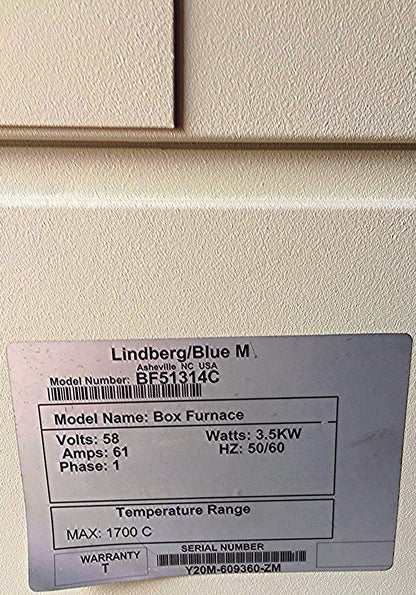 LINDBERG Blue M ™ 1700°C BOX FURNACE WITH CONTROLLER!! Costs over US$ 15.000 New