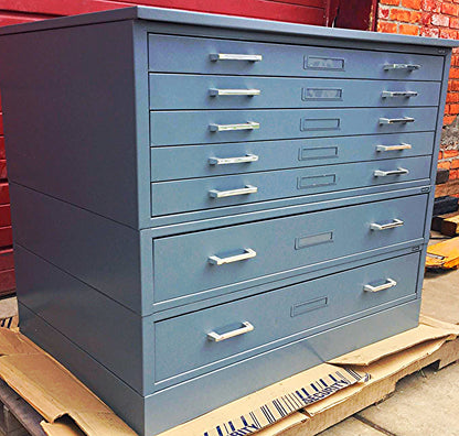 MAYLINE RARE 7 DRAWER STEEL MAP FILE 40W x 28H x 28D w/Base WATCH VIDEO FREESHIP