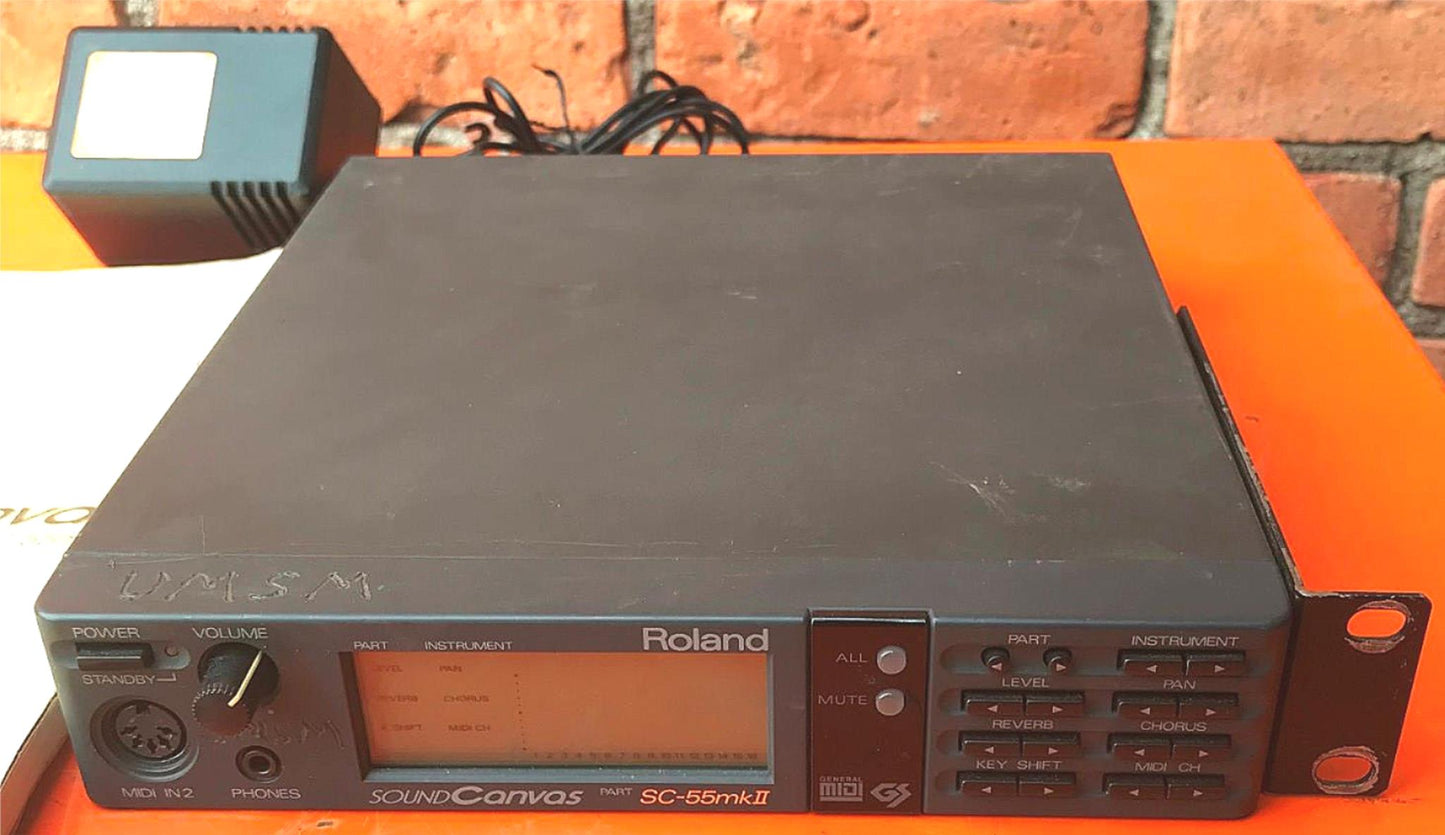 ROLAND MIDI SOUND GENERATOR SC-55mkII ORIGINAL POWER SUPPLY MOUNT RACK FREE SHIP