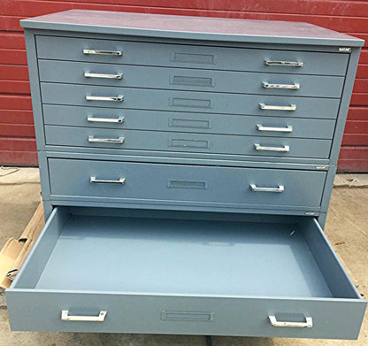 MAYLINE RARE 7 DRAWER STEEL MAP FILE 40W x 28H x 28D w/Base WATCH VIDEO FREESHIP