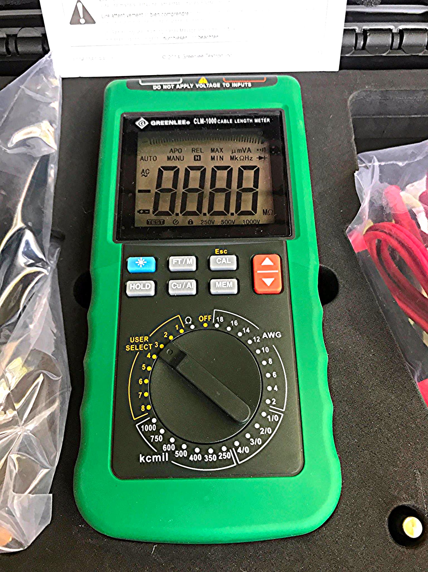 BRAND NEW & CASE GREENLEE CLM-1000 SINGLE CONDUCTOR CABLE LENGTH METER FREE SHIP