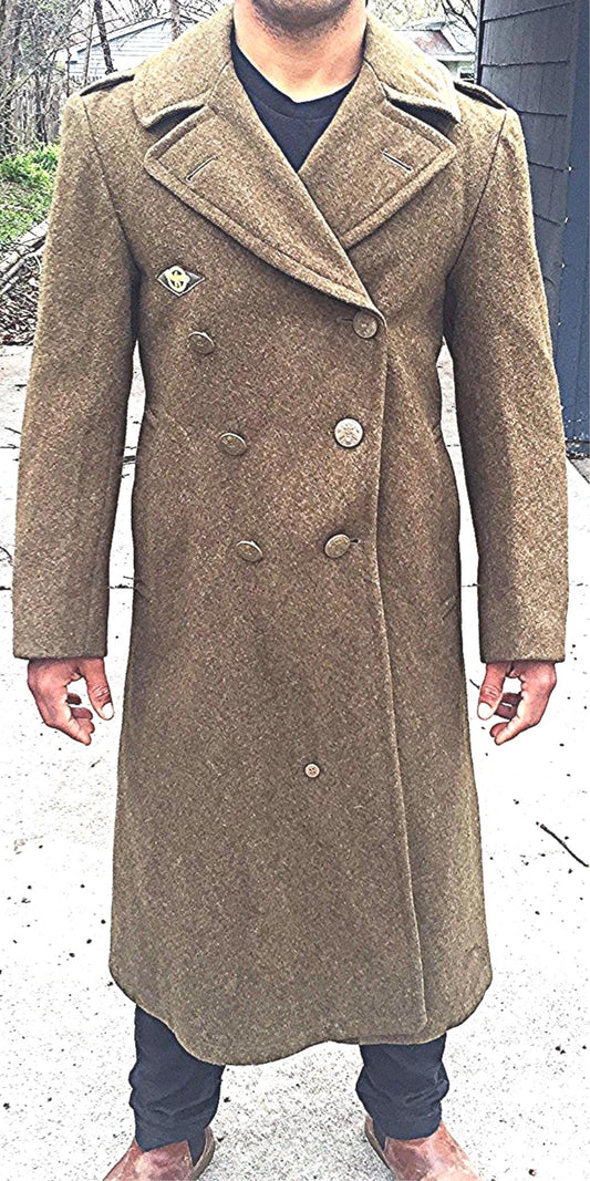 VINTAGE WWII US WOOL OVERCOAT MILITARY ARMY AIR CORPS FORCE 1942 WW2 UNIFORM 36R