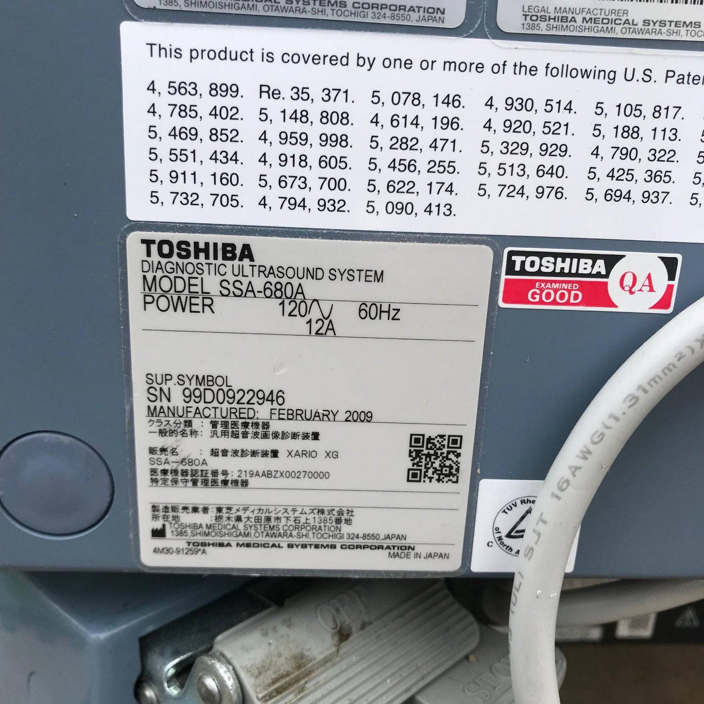 TOSHIBA XARIO XG ULTRASOUND BIOPSY ADAPTOR UAGV-027A UIIA-66IA PROBES WATCHVIDEO