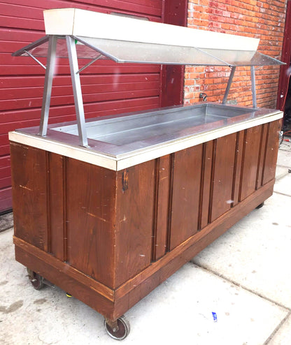 ATLAS METAL IND SET-N-SERVE ICED SALAD FOOD COLD BAR BUFFET 1 SIDE TRAY & HOOD j