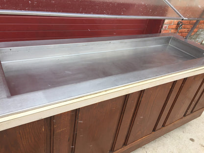 ATLAS METAL IND SET-N-SERVE ICED SALAD FOOD COLD BAR BUFFET 1 SIDE TRAY & HOOD j