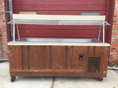 ATLAS METAL IND SET-N-SERVE ICED SALAD FOOD COLD BAR BUFFET 1 SIDE TRAY & HOOD j