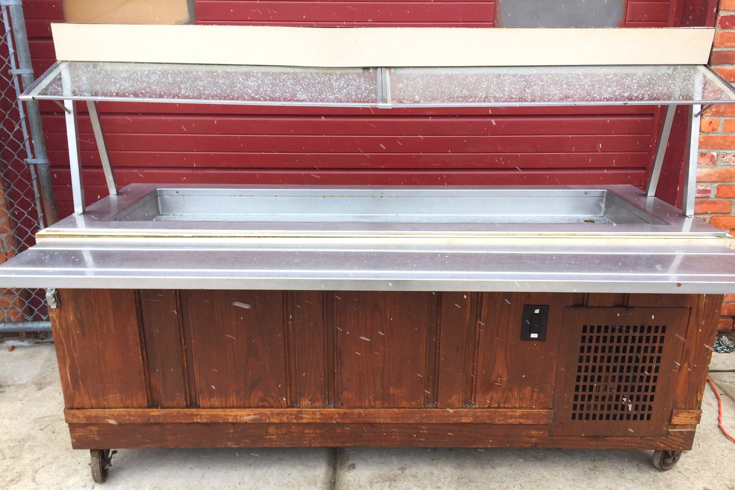 ATLAS METAL IND SET-N-SERVE ICED SALAD FOOD COLD BAR BUFFET 1 SIDE TRAY & HOOD j