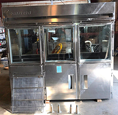 DELFIELD 3 TIER GLASS SPLIT DOOR PASS THROUGH REACH IN REFRIGERATOR FREESHIP