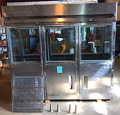 DELFIELD 3 TIER GLASS SPLIT DOOR PASS THROUGH REACH IN REFRIGERATOR FREESHIP