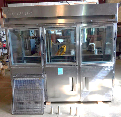 DELFIELD 3 TIER GLASS SPLIT DOOR PASS THROUGH REACH IN REFRIGERATOR FREESHIP