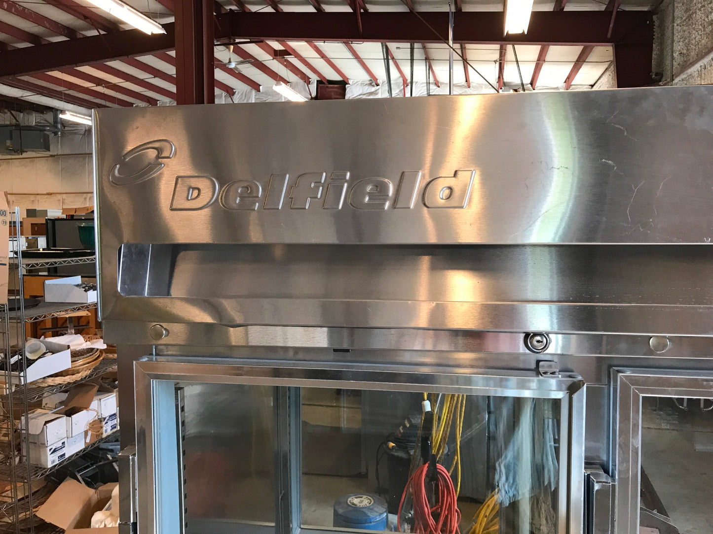 DELFIELD 3 TIER GLASS SPLIT DOOR PASS THROUGH REACH IN REFRIGERATOR FREESHIP