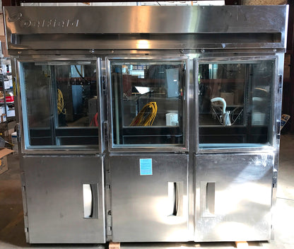 DELFIELD 3 TIER GLASS SPLIT DOOR PASS THROUGH REACH IN REFRIGERATOR FREESHIP