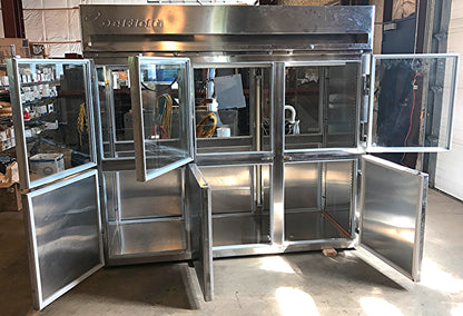 DELFIELD 3 TIER GLASS SPLIT DOOR PASS THROUGH REACH IN REFRIGERATOR FREESHIP