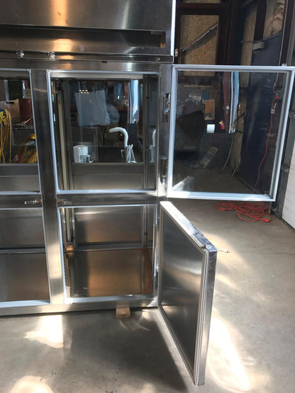 DELFIELD 3 TIER GLASS SPLIT DOOR PASS THROUGH REACH IN REFRIGERATOR FREESHIP