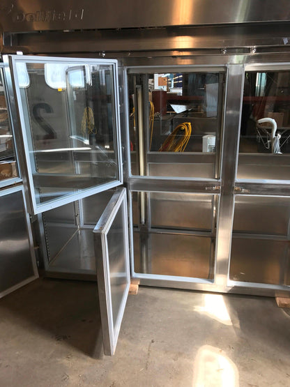 DELFIELD 3 TIER GLASS SPLIT DOOR PASS THROUGH REACH IN REFRIGERATOR FREESHIP