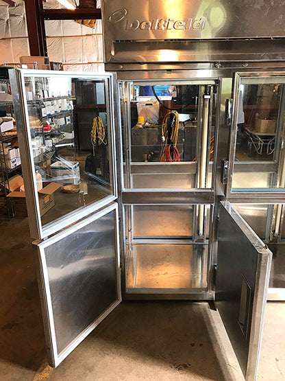 DELFIELD 3 TIER GLASS SPLIT DOOR PASS THROUGH REACH IN REFRIGERATOR FREESHIP