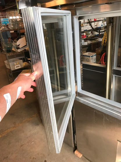 DELFIELD 3 TIER GLASS SPLIT DOOR PASS THROUGH REACH IN REFRIGERATOR FREESHIP