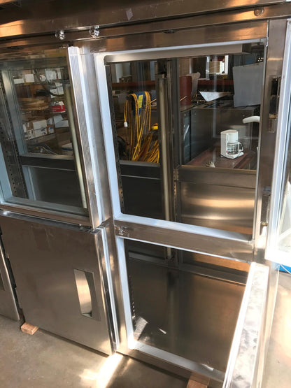 DELFIELD 3 TIER GLASS SPLIT DOOR PASS THROUGH REACH IN REFRIGERATOR FREESHIP