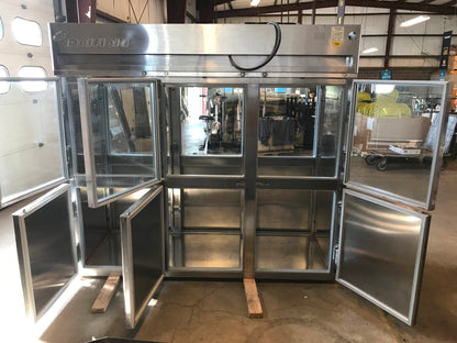 DELFIELD 3 TIER GLASS SPLIT DOOR PASS THROUGH REACH IN REFRIGERATOR FREESHIP