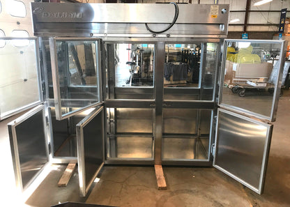 DELFIELD 3 TIER GLASS SPLIT DOOR PASS THROUGH REACH IN REFRIGERATOR FREESHIP