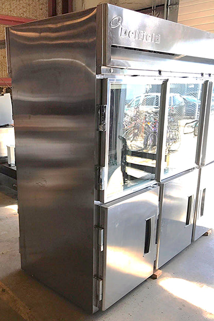 DELFIELD 3 TIER GLASS SPLIT DOOR PASS THROUGH REACH IN REFRIGERATOR FREESHIP