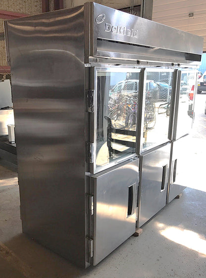 DELFIELD 3 TIER GLASS SPLIT DOOR PASS THROUGH REACH IN REFRIGERATOR FREESHIP