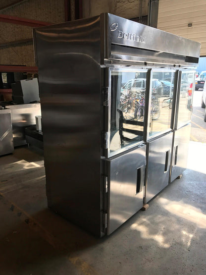 DELFIELD 3 TIER GLASS SPLIT DOOR PASS THROUGH REACH IN REFRIGERATOR FREESHIP