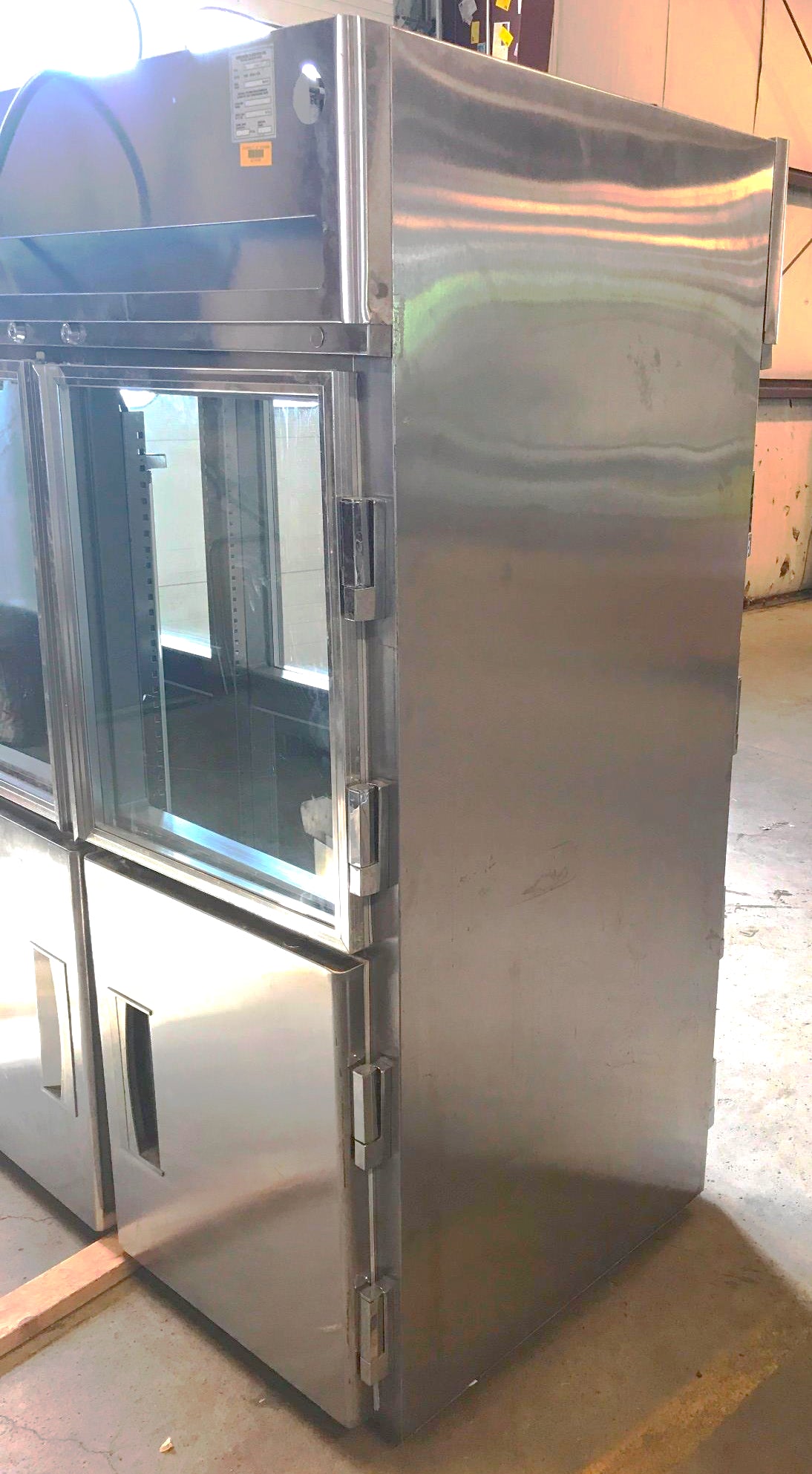 DELFIELD 3 TIER GLASS SPLIT DOOR PASS THROUGH REACH IN REFRIGERATOR FREESHIP