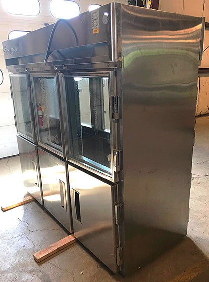DELFIELD 3 TIER GLASS SPLIT DOOR PASS THROUGH REACH IN REFRIGERATOR FREESHIP